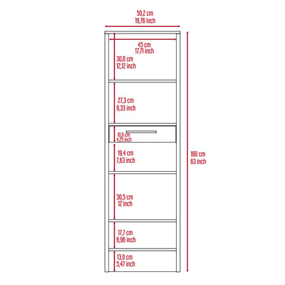 New London 1-Drawer Bookcase Dark Walnut