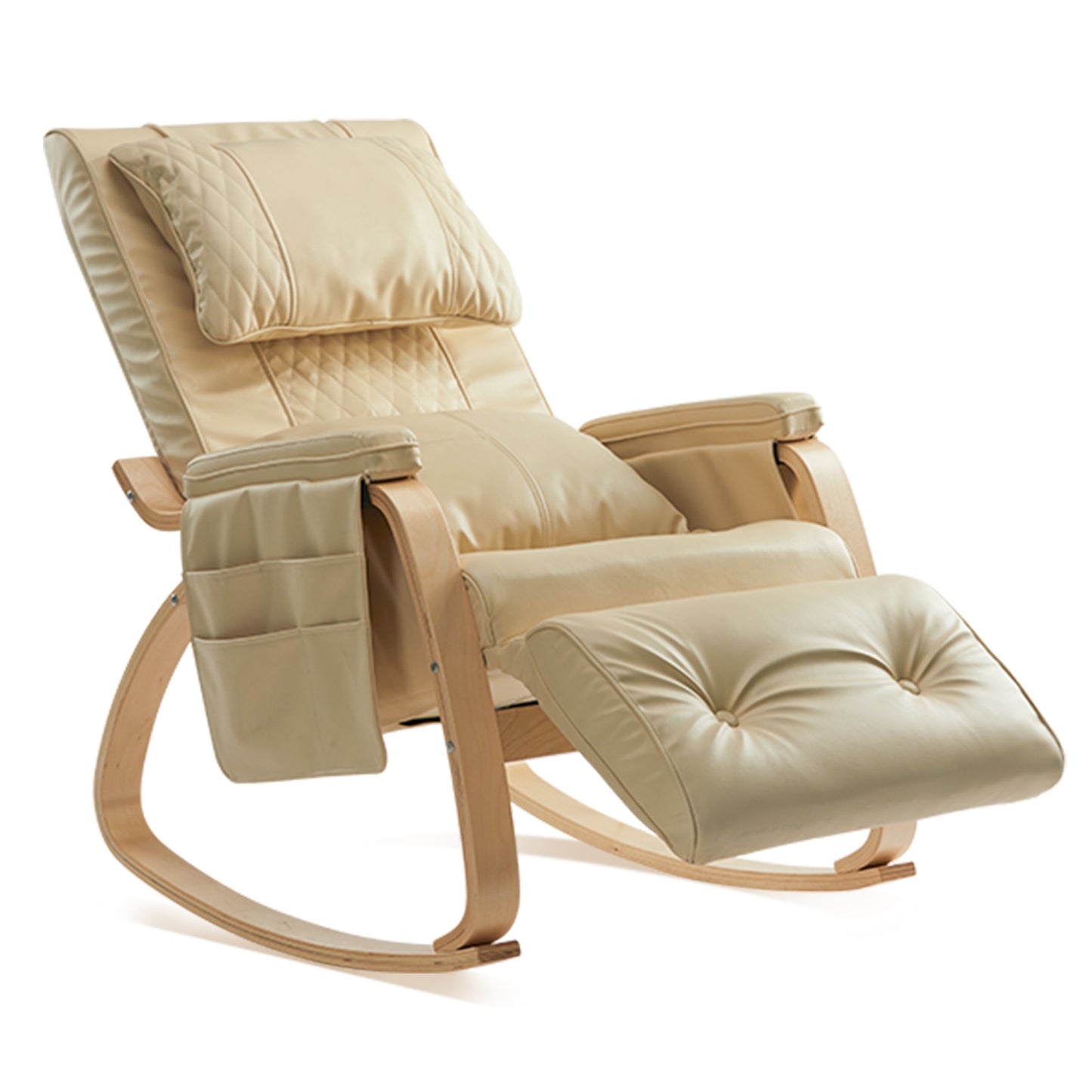 MASSAGE Comfortable Relax Rocking Chair  Cream White