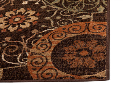 Lundy Rust/Brown/Ivory Area Rug 5x8