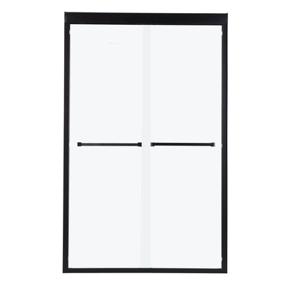 Shower Door 48" W x 76"H Double Sliding Shower Enclosure, Matte Black