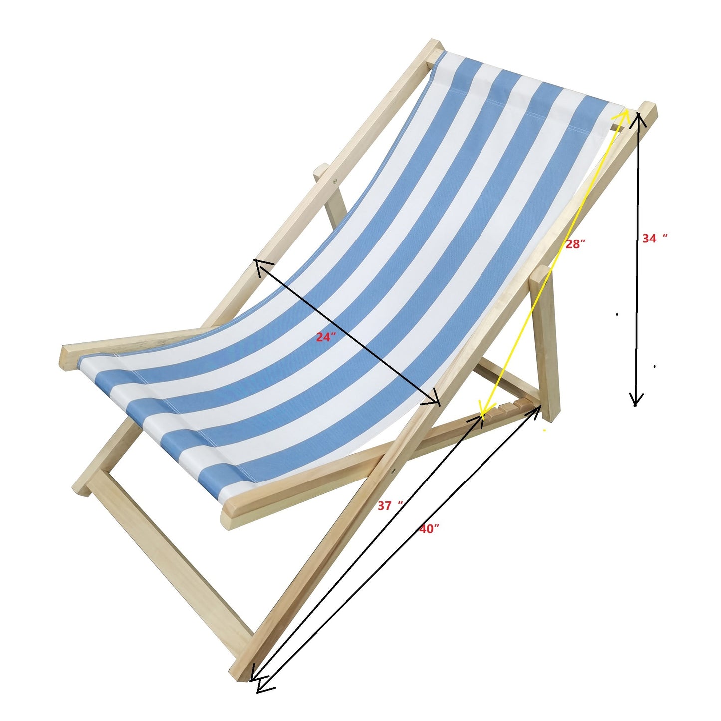 BEACH CHAIR  stripe- folding chaise lounge chair