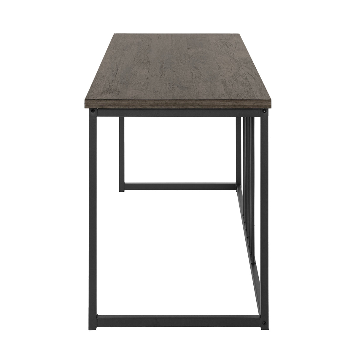 47.2" L Square Computer Desk - WALNUT & BLACK