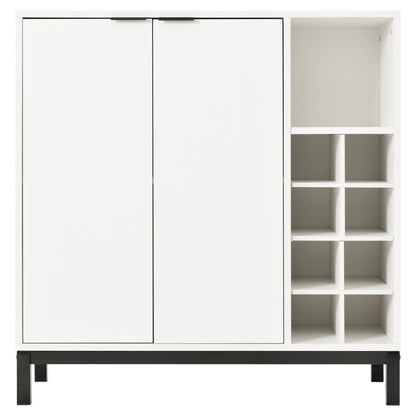 K&K Sideboards and Buffets With Storage Coffee Bar Cabinet Wine Racks Storage Server Dining Room Console 34 Inch（White）