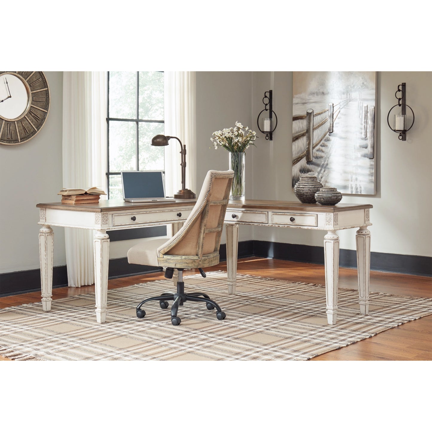 Ashley Realyn 2-Piece Casual Home Office Lift Top Desk H743H2