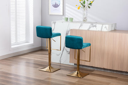 SUPERJARE Bar Stools  - Swivel Barstool Chairs with Back, Modern Pub Kitchen Counter Height，velvet, ( 1pc/ctn )