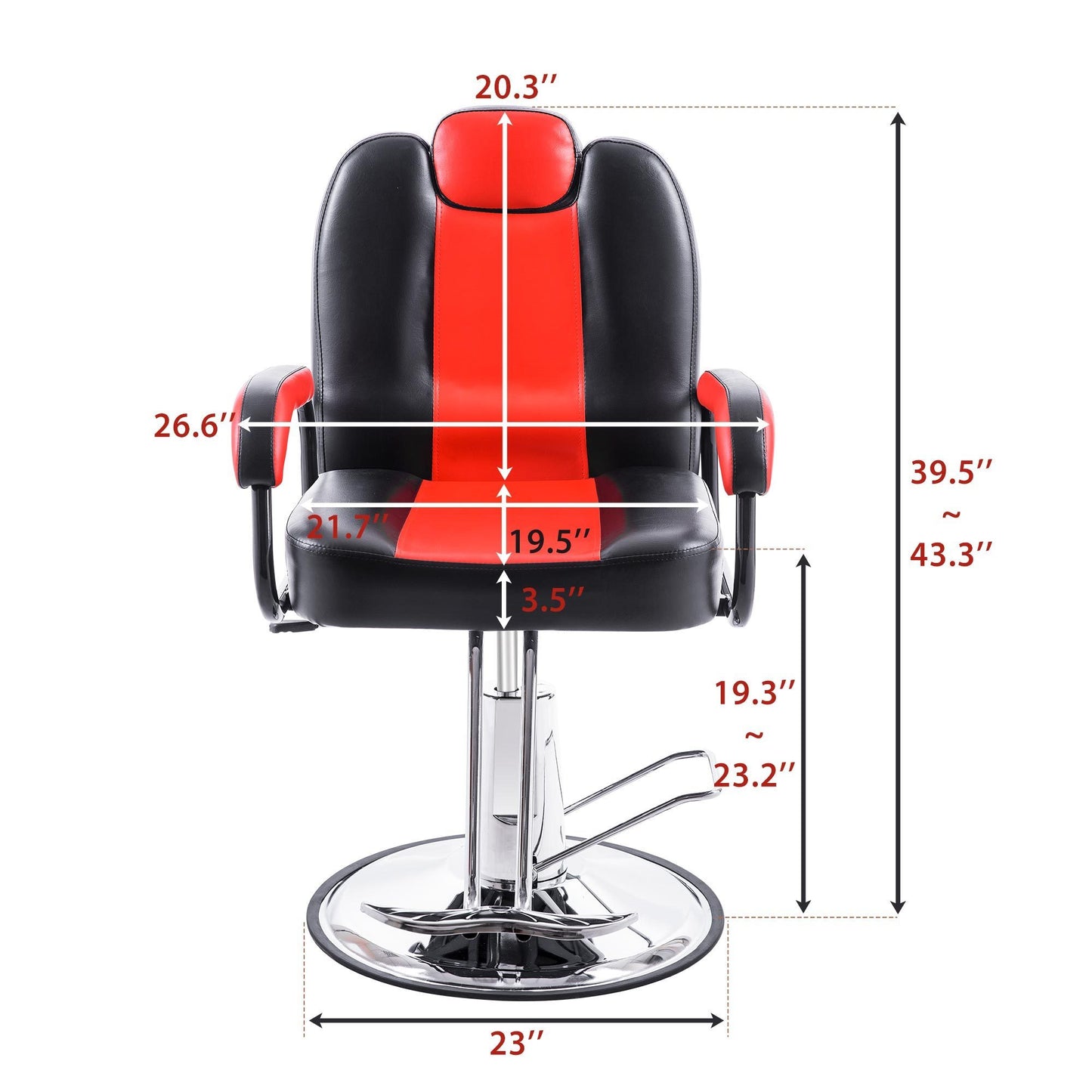 Deluxe Reclining Barber Chair with Heavy-Duty Pump for Beauty Salon Tatoo Spa Equipment