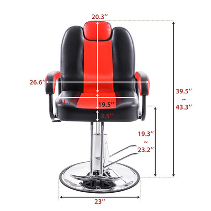 Deluxe Reclining Barber Chair with Heavy-Duty Pump for Beauty Salon Tatoo Spa Equipment