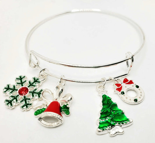 Christmas Charm Bracelet Silver by Fashion Hut Jewelry