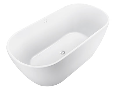 59" 100% Acrylic Freestanding Bathtub，Contemporary Soaking Tub，white bathtub