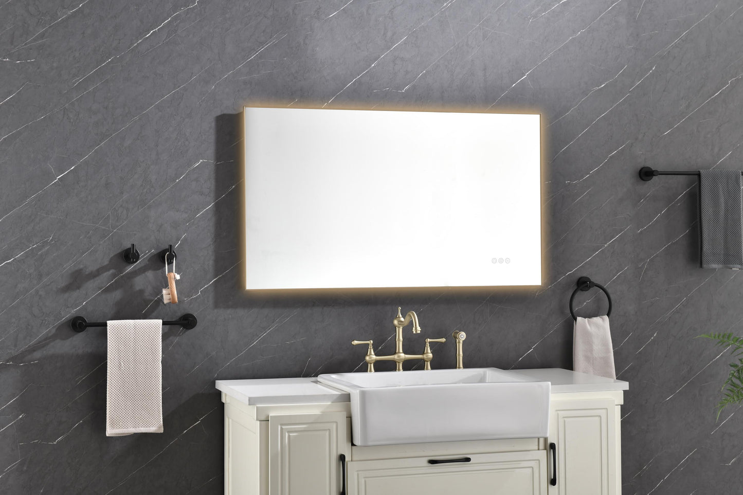 42x 24 Inch LED Mirror Bathroom Vanity Mirror with Back Light, Wall Mount Anti-Fog Memory Large Adjustable Vanity Mirror