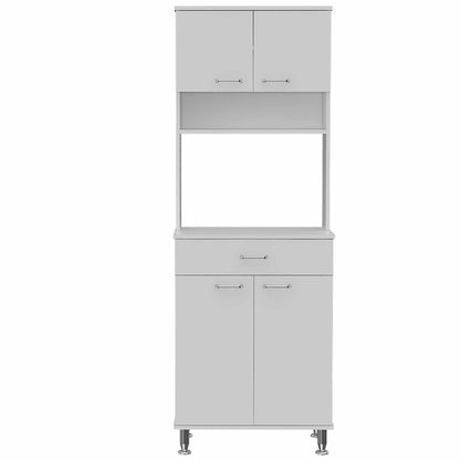 Santa Maria 1-Drawer 1-Shelf Area Pantry with Adjustable Metal Legs Black Wengue