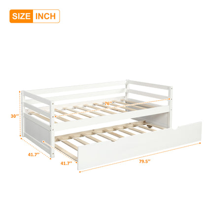 Daybed with Trundle Frame Set, Twin Size, White