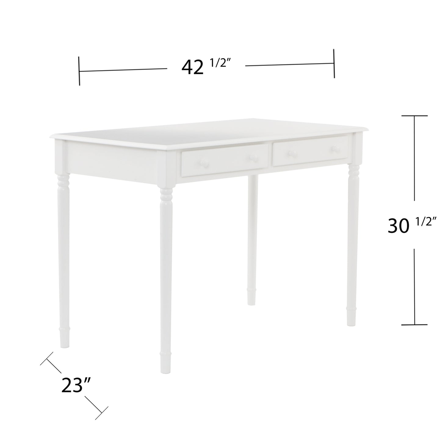 Writing 2-Drawer Desk – Crisp White