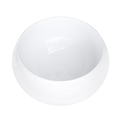 Vessel Bathroom Sink Basin in White Ceramic