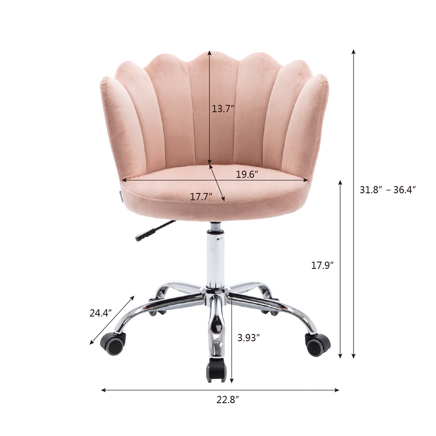 COOLMORE   Swivel Shell Chair for Living Room/Bed Room, Modern Leisure office Chair  Pink