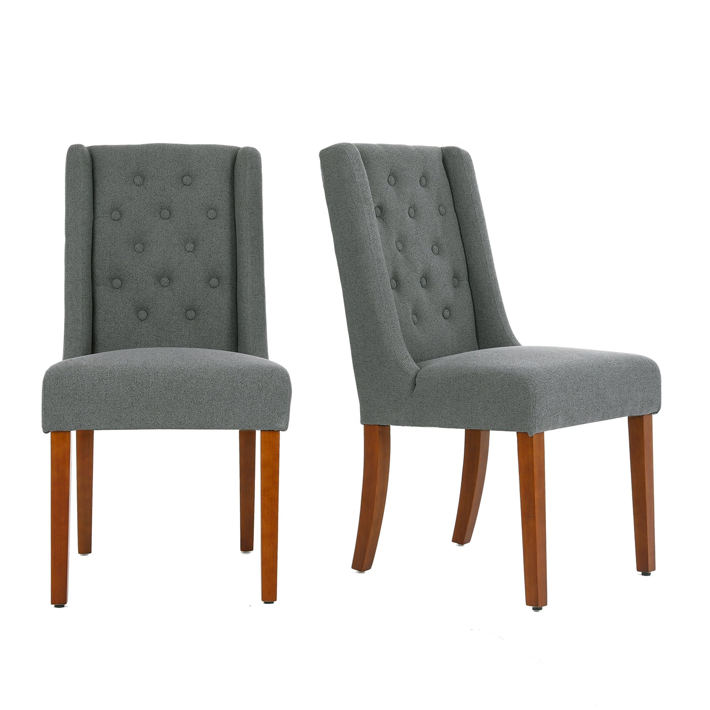 Tufted Parsons Chair  (Set of 2), Gray