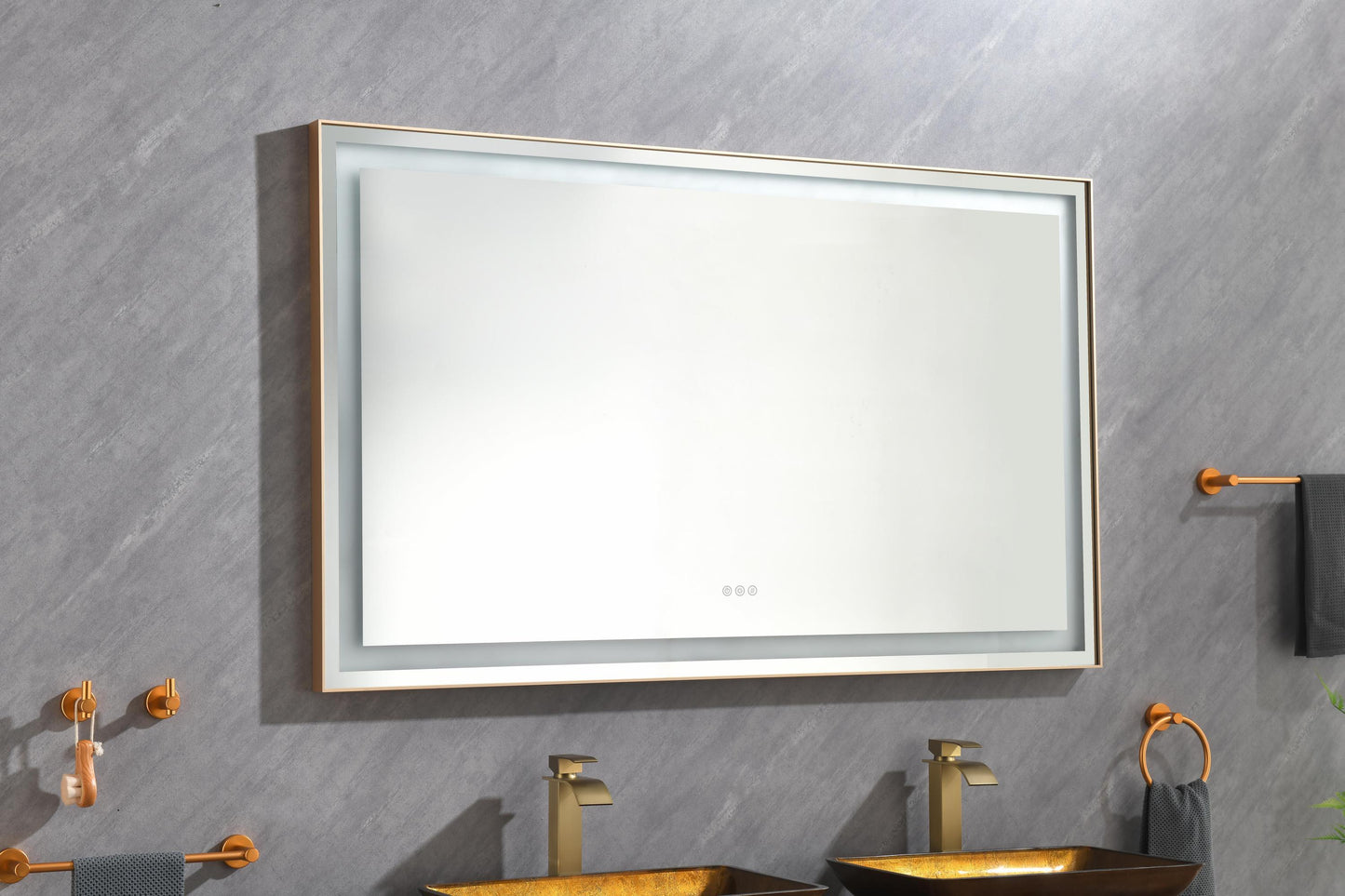 LTL needs to consult the warehouse address60*36 LED Lighted Bathroom Wall Mounted Mirror with High Lumen+Anti-Fog Separately Control