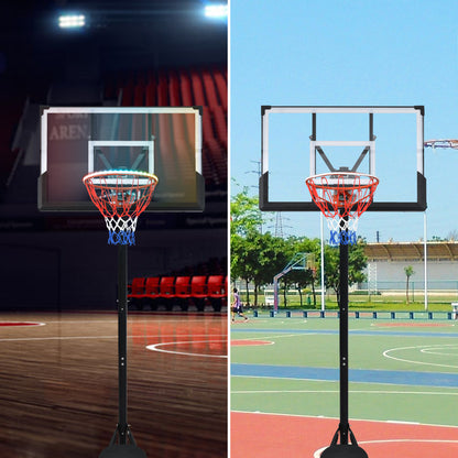 Portable Basketball Hoop Basketball System 8-10ft Height Adjustment for Youth Adults LED Basketball Hoop Lights, Colorful lights, Waterproof，Super Bright to Play at Night Outdoors,Good Gift for Kids