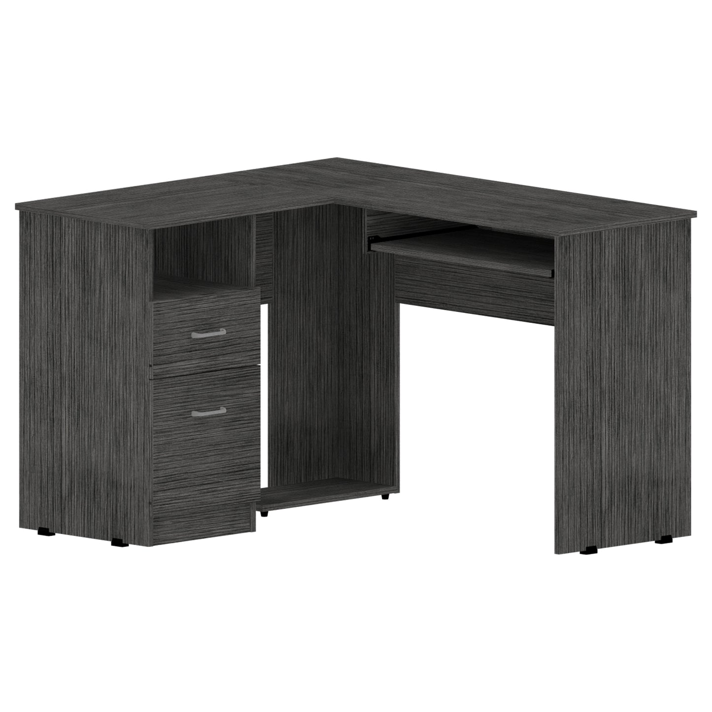 Glendale 2-Drawer 1-Shelf L-Shaped Computer Desk Smokey Oak