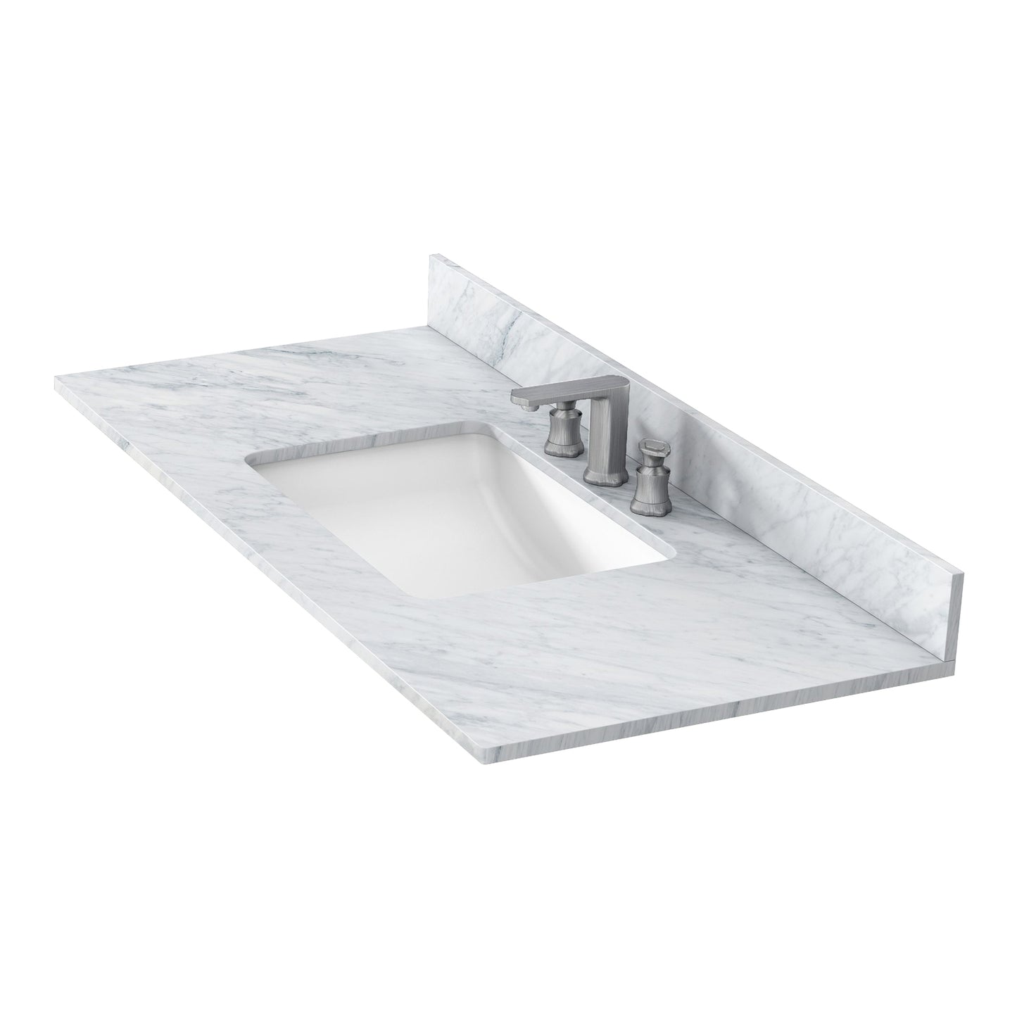 Bathroom Vanity Top49 "x 22" natural stone   Carrara white natural marble, CUPC ceramic sink and three-hole faucet hole with backsplash