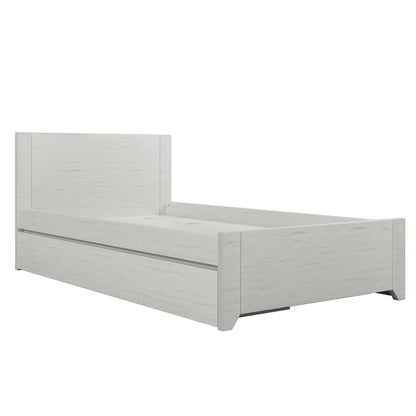 3 Pieces Off White Simple Style Manufacture Wood Bedroom Sets with Twin bed, Nightstand and Chest