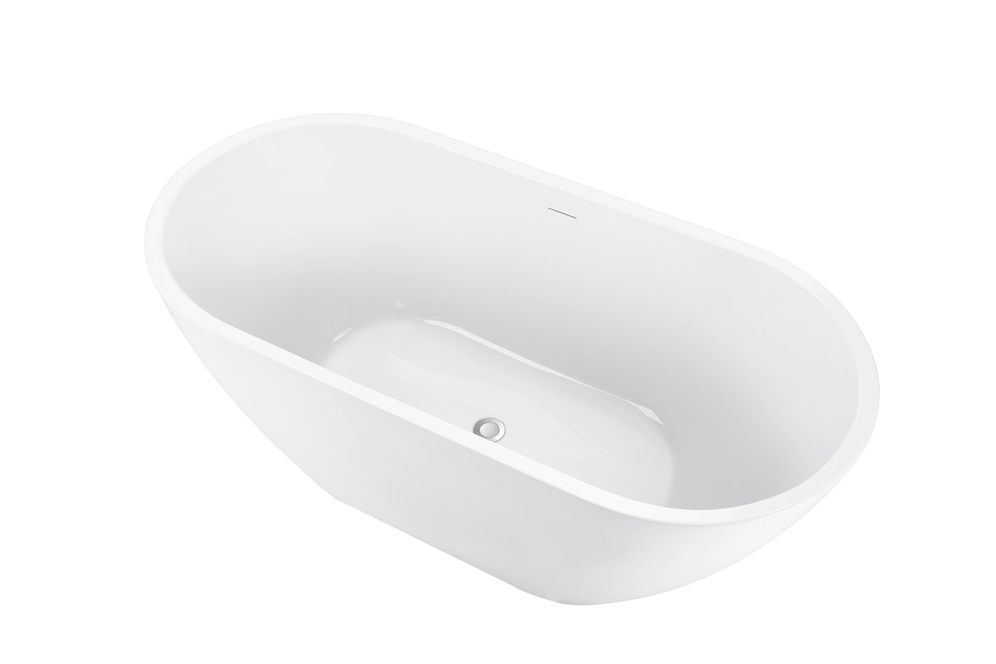 70" 100% Acrylic Freestanding Bathtub，Contemporary Soaking Tub，white Bathtub