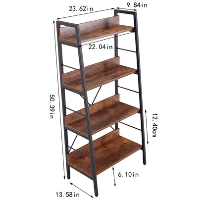 DN 4 LAYER DISPLAY BOOKSHELF H LADDER SHELF STORAGE SHELVES RACK SHELF UNIT METAL FRAME, TIGGER, 1 pc per carton