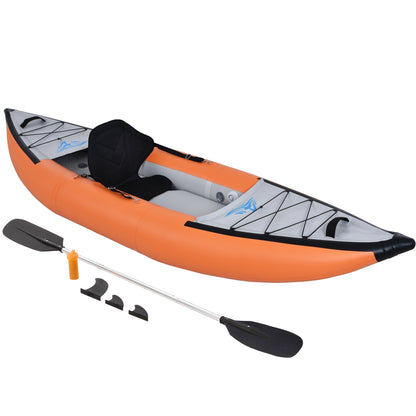 Inflatable Kayak Set with Paddle & Air Pump, Portable Recreational Touring Kayak Foldable Fishing Touring Kayaks, 1 Person