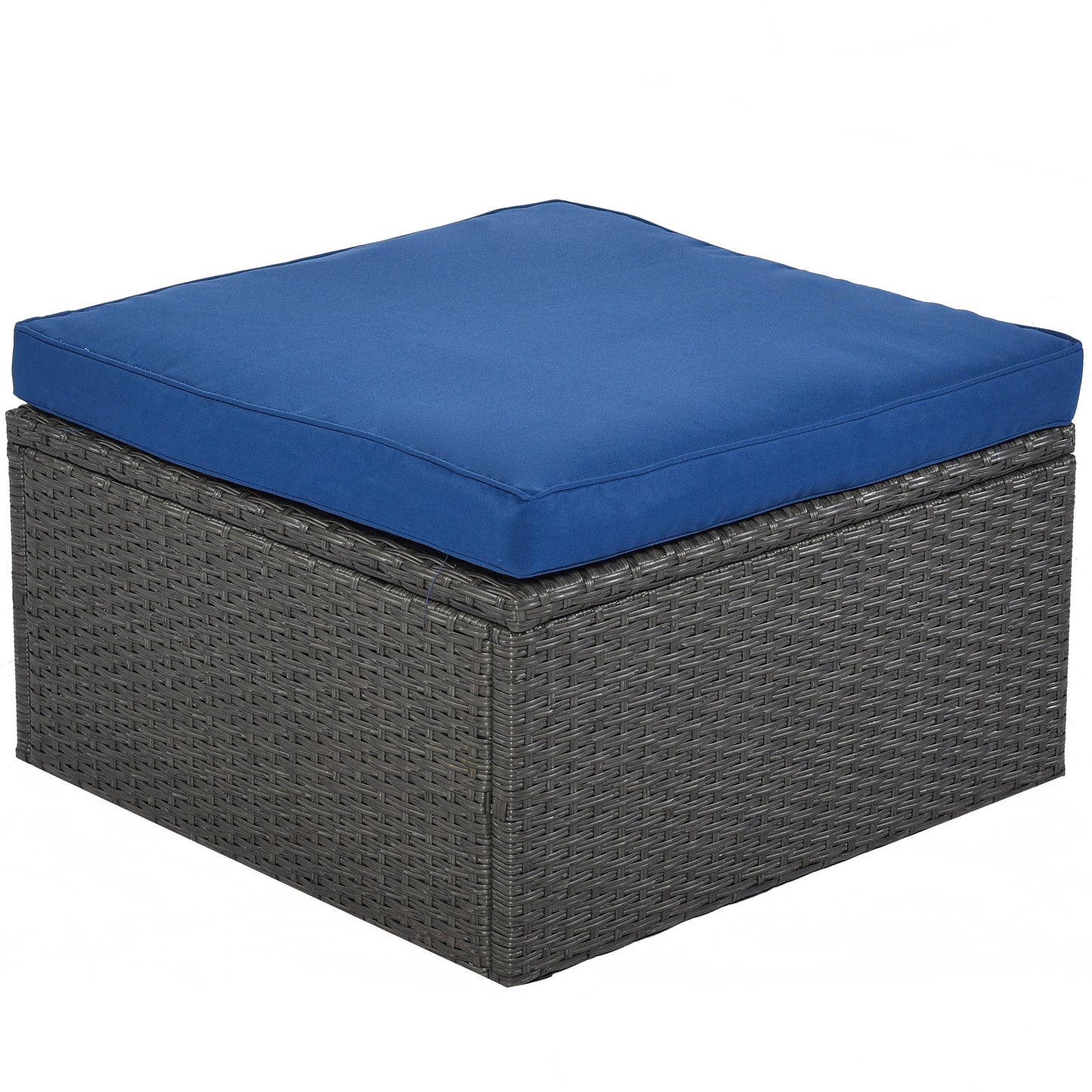 U_Style Outdoor Patio Rectangle Daybed with Retractable Canopy,  Wicker Furniture Sectional Seating with Washable Cushions, Backyard, Porch