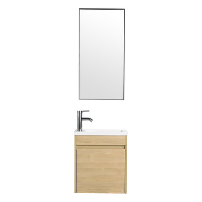 Bathroom Vanity With Single Sink,16 Inch For Small Bathroom,