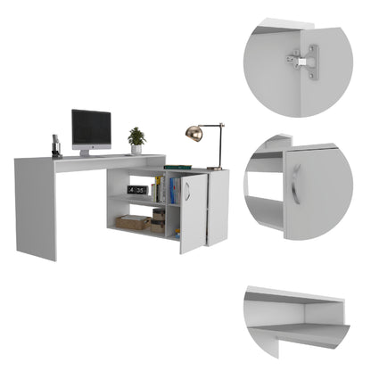 Lyncliff 1-Drawer 2-Shelf L-Shaped Office Desk White