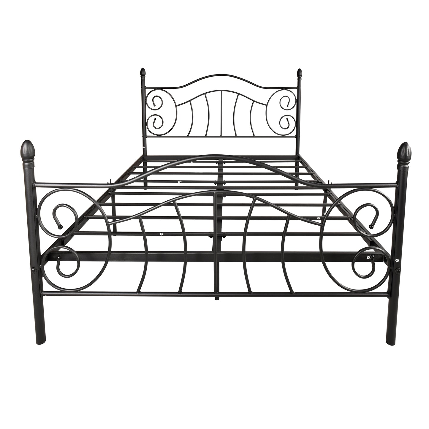 Queen Metal bed frame Sturdy Steel Slat Support with Under Bed Storage ,No Box Spring Needed, Black