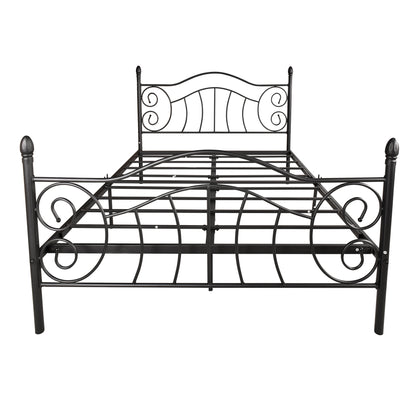 Queen Metal bed frame Sturdy Steel Slat Support with Under Bed Storage ,No Box Spring Needed, Black