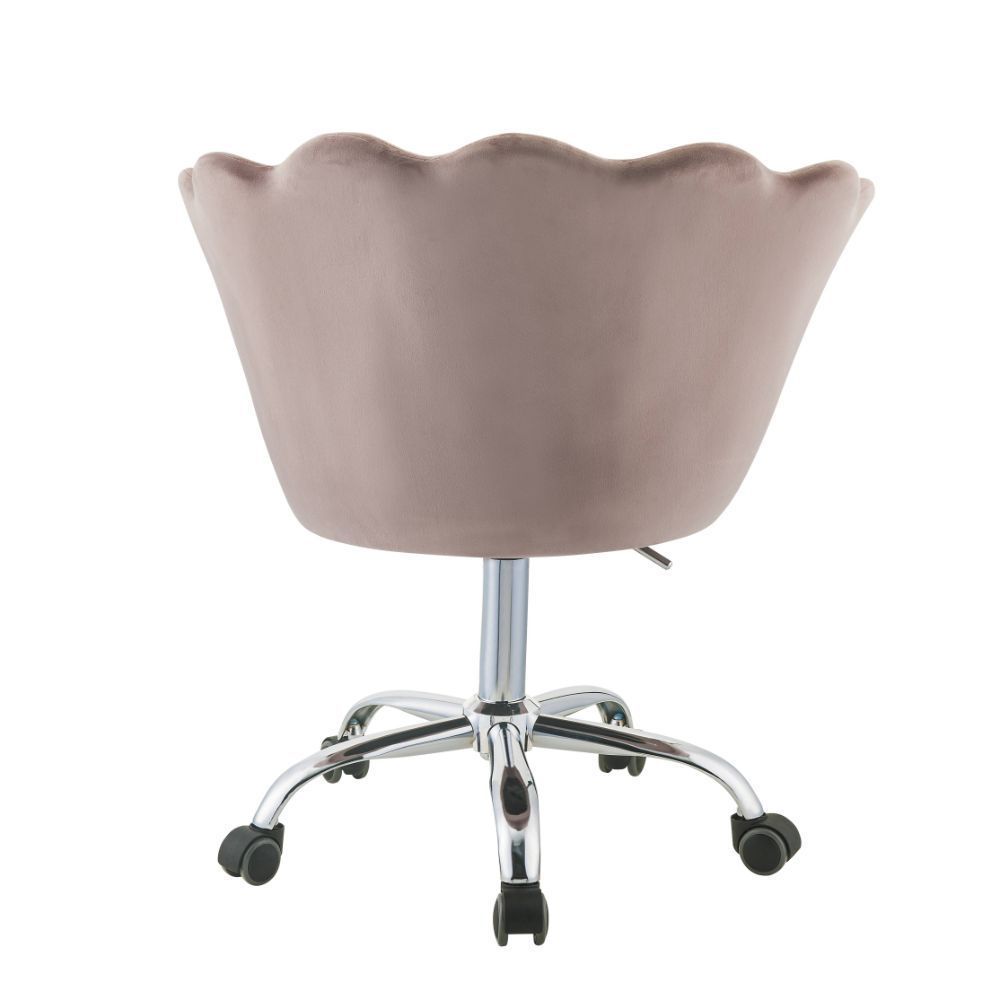 ACME Micco Office Chair, Rose Quartz Velvet & Chrome 92938