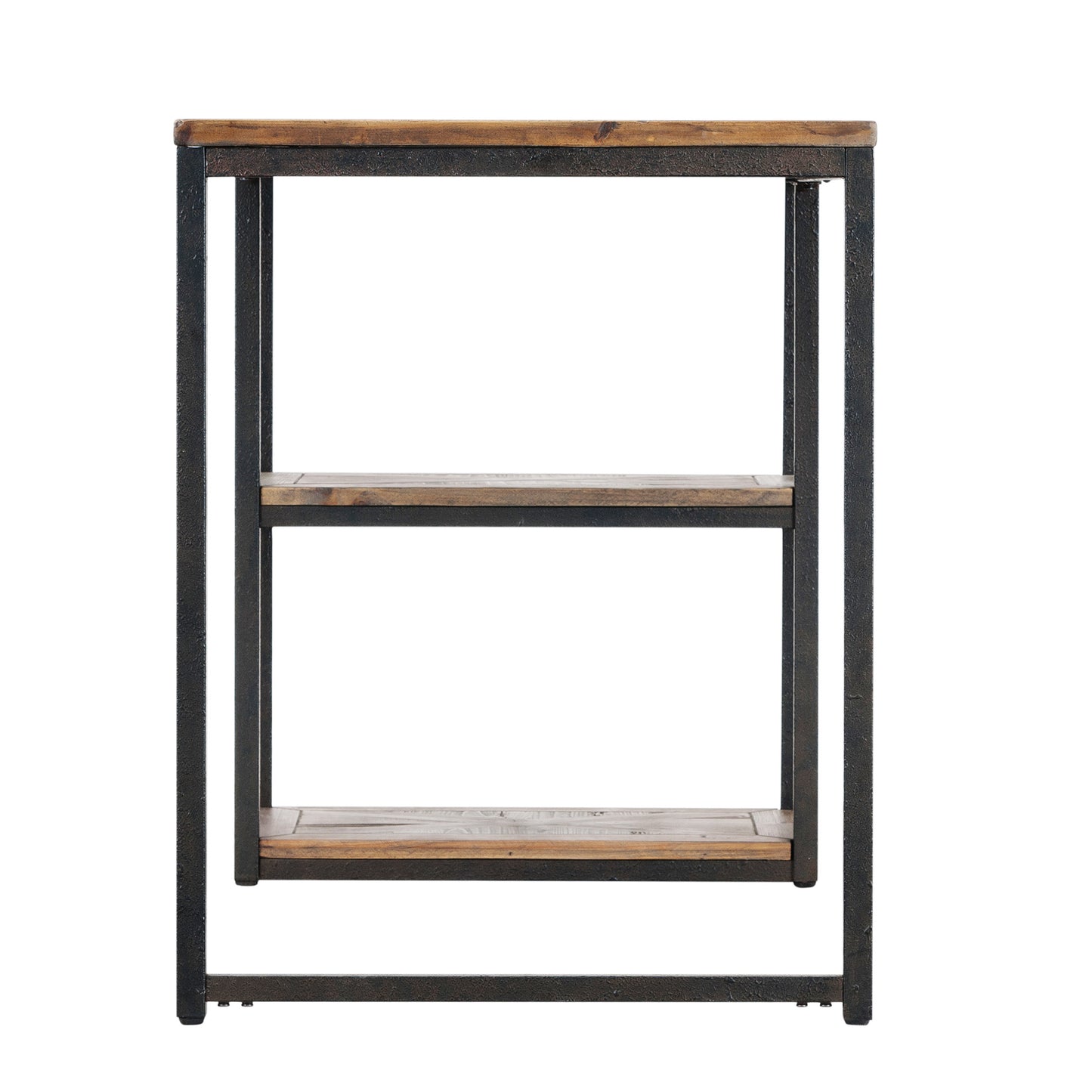 Garviston Reclaimed Wood Writing Desk - Industrial Style - Rustic Black w/ Distressed Fir