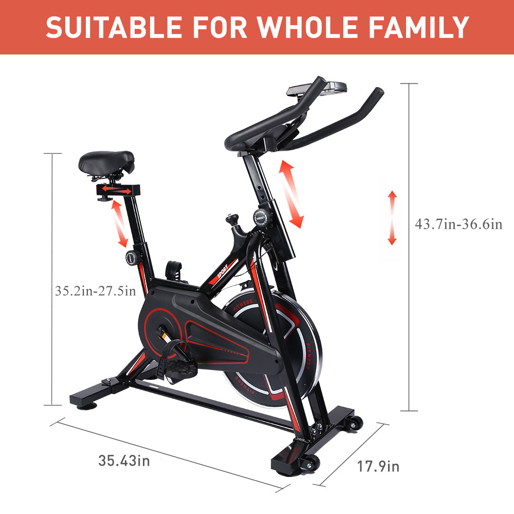 YSSOA Indoor Cycling Bike, Stationary Exercise Bike with iPad Mount and Comfortable Seat Cushion, Silent Belt Drive, Spinning Bikes with Resistance for Home Gym Cardio Fitness Training