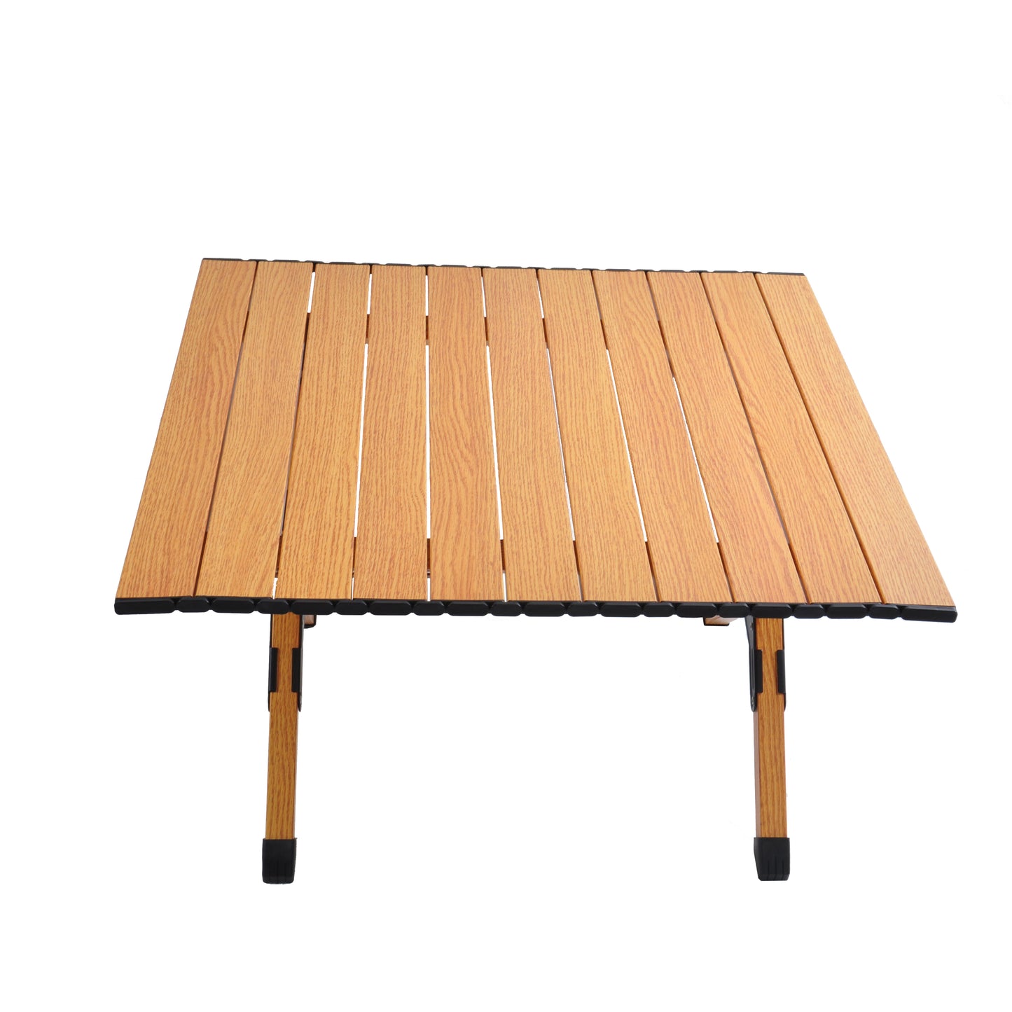 Portable picnic table, rollable aluminum alloy table top with folding solid X-shaped frame ZB1001MW
