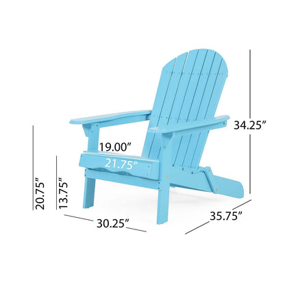 Classic Teal Foldable Acacia Adirondack Chair