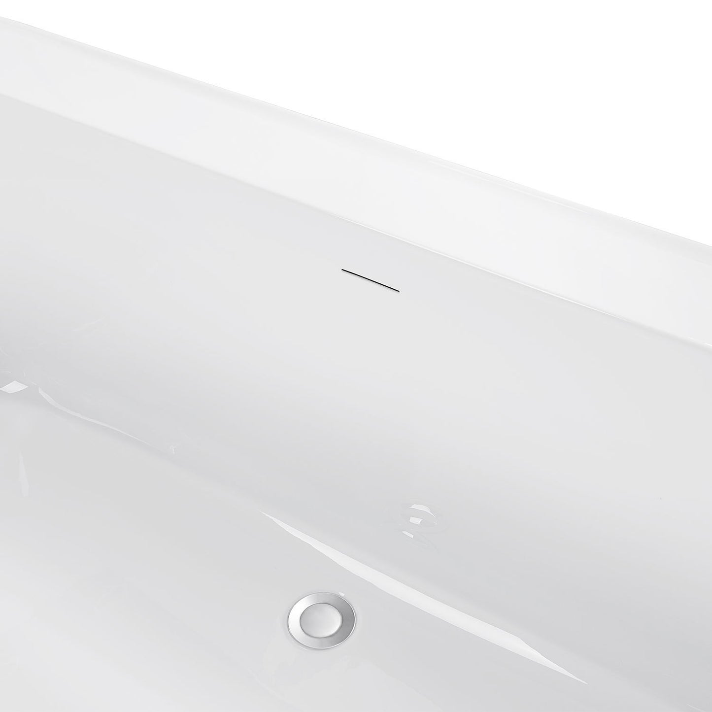 59" 100% Acrylic Freestanding Bathtub，Contemporary Soaking Tub，white Bathtub