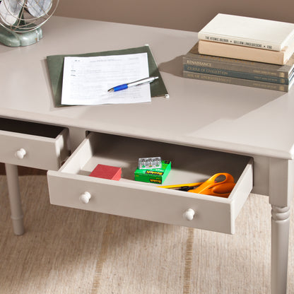 Janice 2-Drawer Writing Desk - Gray