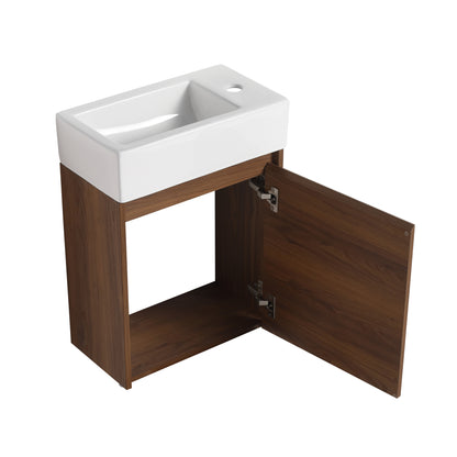 Bathroom Vanity With Single Sink,18 Inch For Small Bathroom,