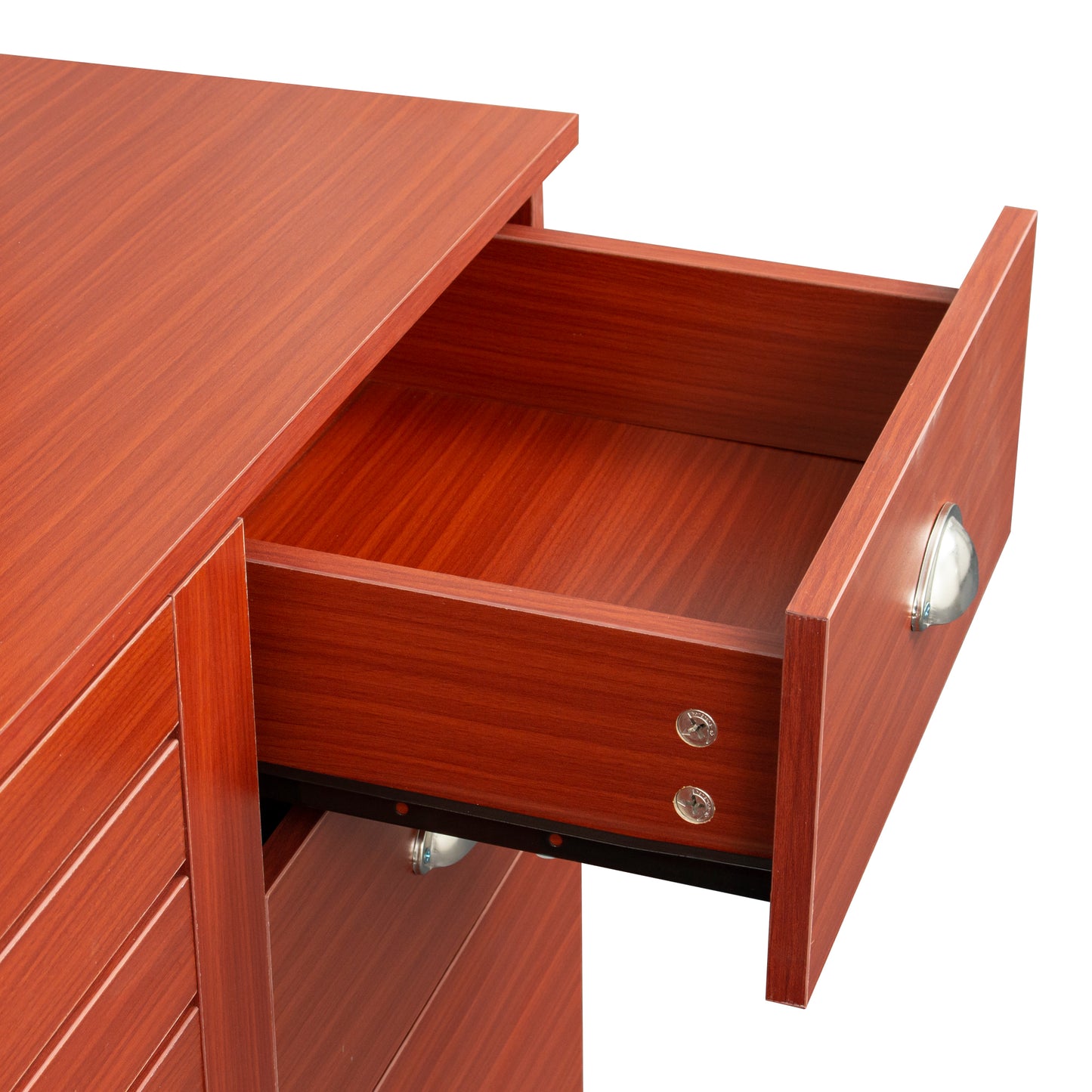 Home Office Computer Desk with Hutch,Teak