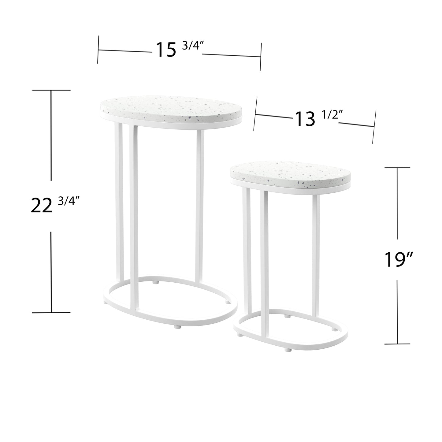 Vicanno Terrazzo Outdoor Nesting Tables – 2pc Set