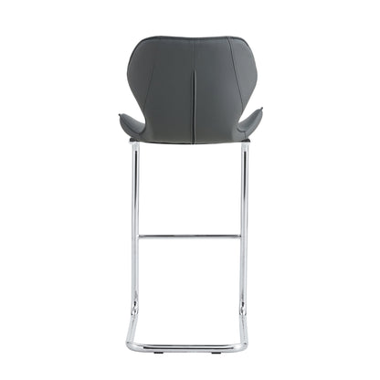 Bar chair modern design for dining and kitchen barstool with metal legs set of 4 (Grey)