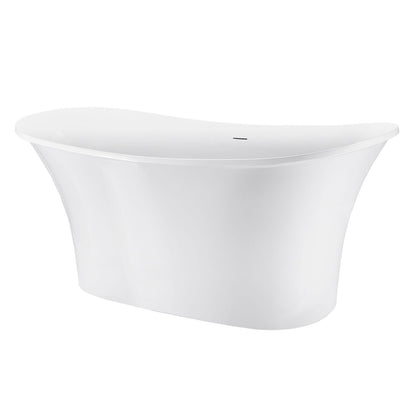 67" 100% Acrylic Freestanding Bathtub，Contemporary Soaking Tub，white Bathtub