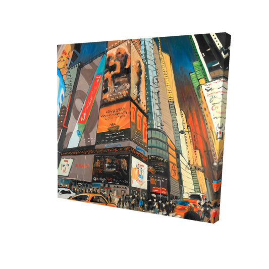 Illuminated new york city street - 08x08 Print on canvas