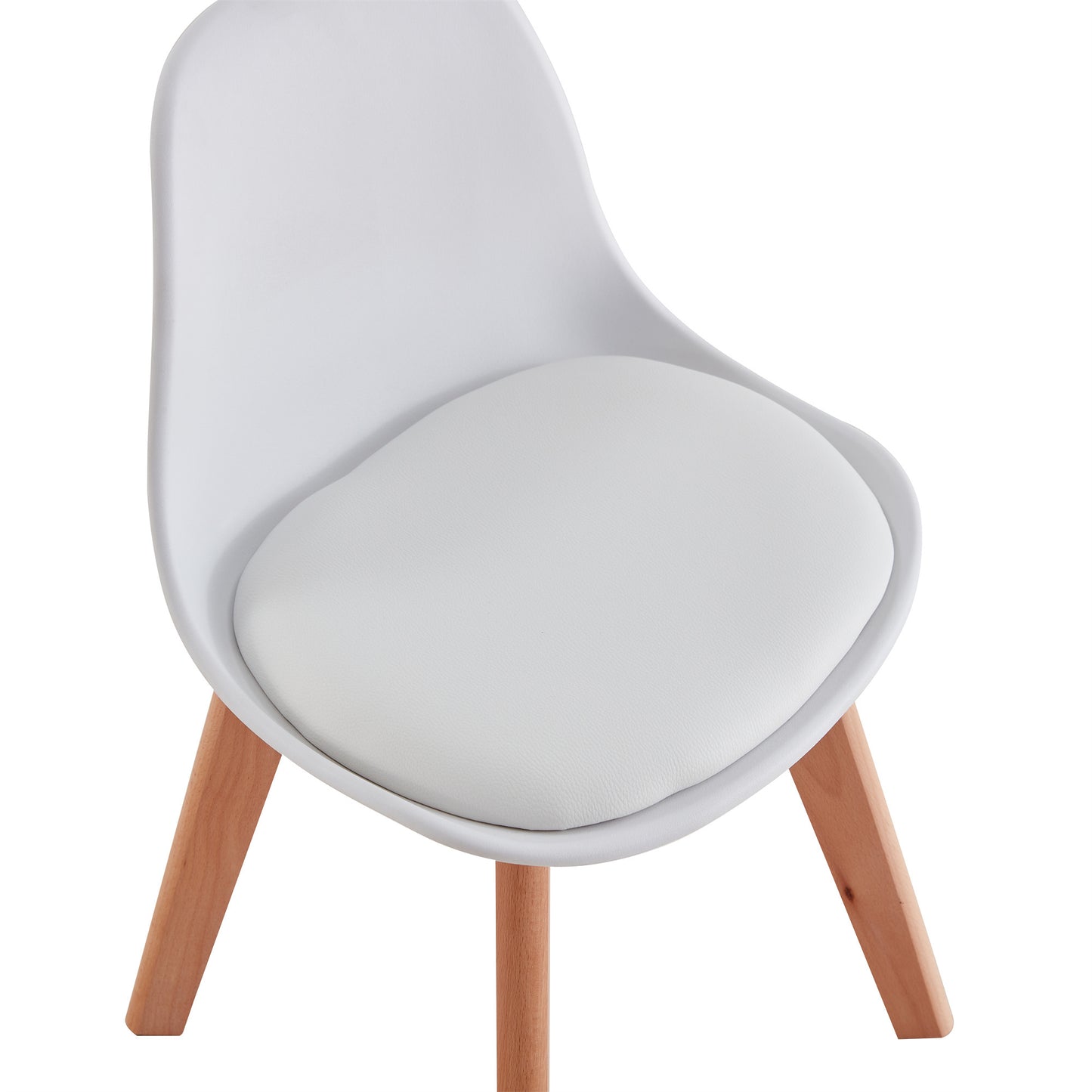 BB chair ,wood leg; pp back with cushion, white, 2 pcs per set