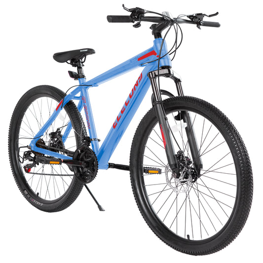 A27108 Elecony 27.5 Inch Mountain Bike, Shimano 21 Speeds with Mechanical Disc Brakes, Aluminum/High-Carbon Steel Frame, Suspension MTB Bikes Mountain Bicycle for Adult & Teenagers