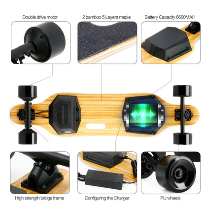 Electric Skateboard for Adults with Remote Electric Longboard Speed up to 25mph for Youths, 1200W Brushless Motor, 18Miles Range, load 120kg.