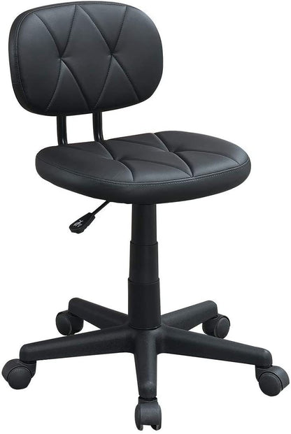 Modern 1pc Office Chair Black Tufted Design Upholstered Chairs with wheels